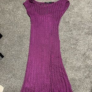 Unique Purple knit sheath dress size small